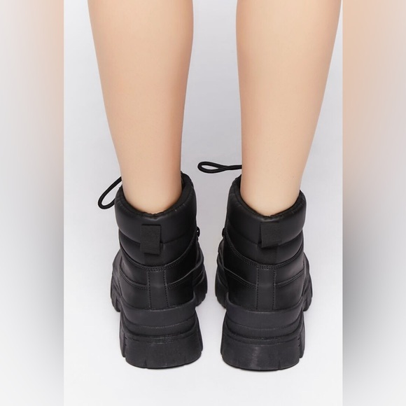 Black Combat Lace-Up Boots, New in Box - Picture 3 of 4